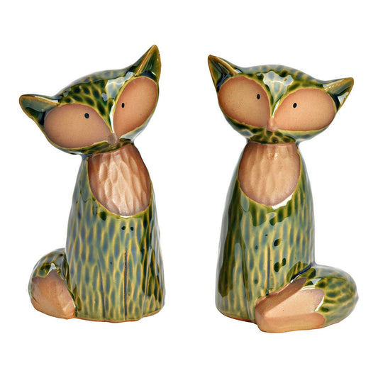 Skogs rävar i stengods 2-pack
