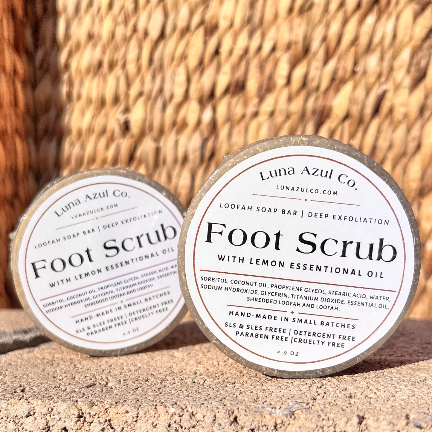 Loofah Fotpeeling S Tvålbar | Djup Exfoliering: Citron