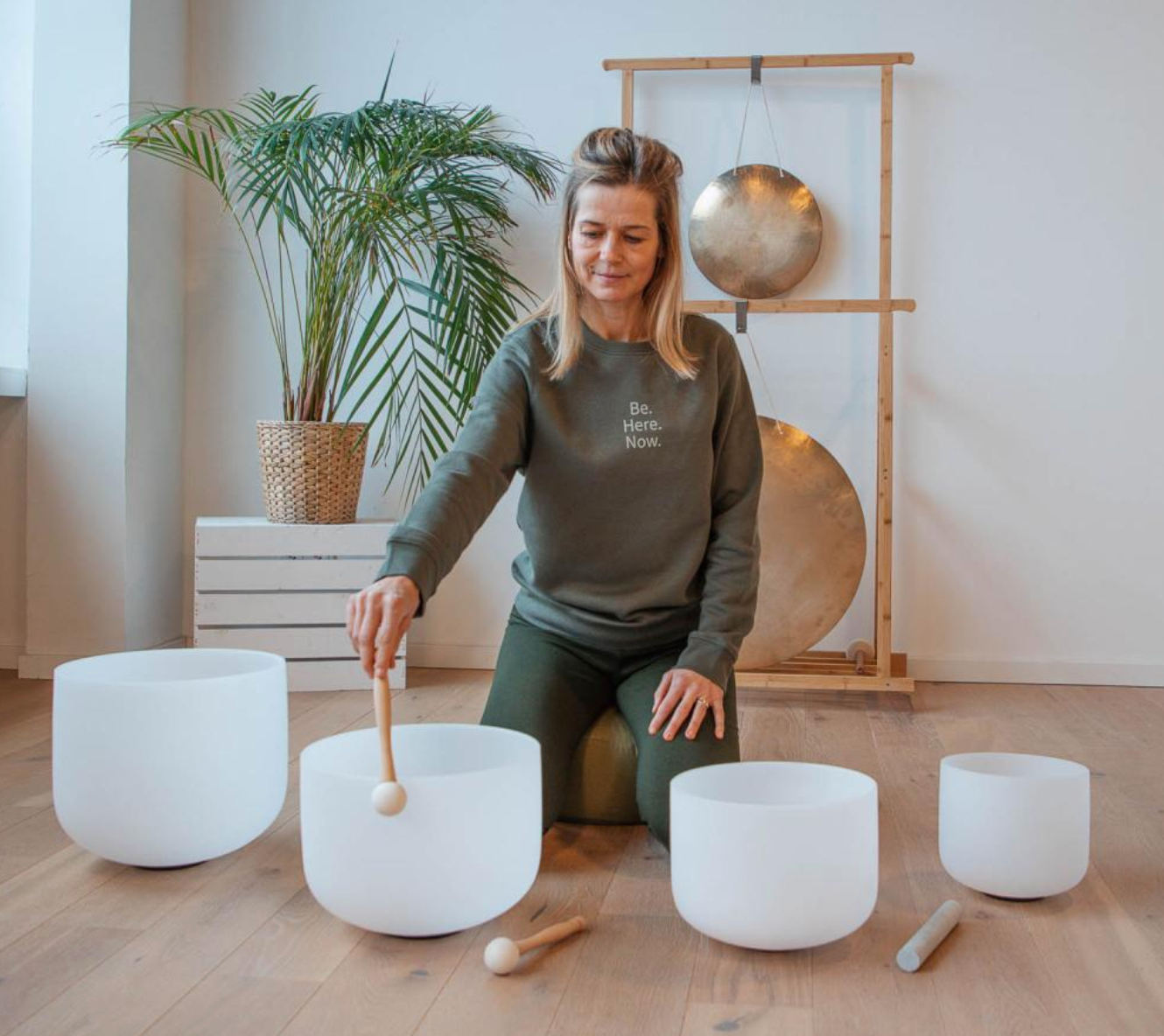 432 Hz kristallsångskålar set, stor/7 skålar