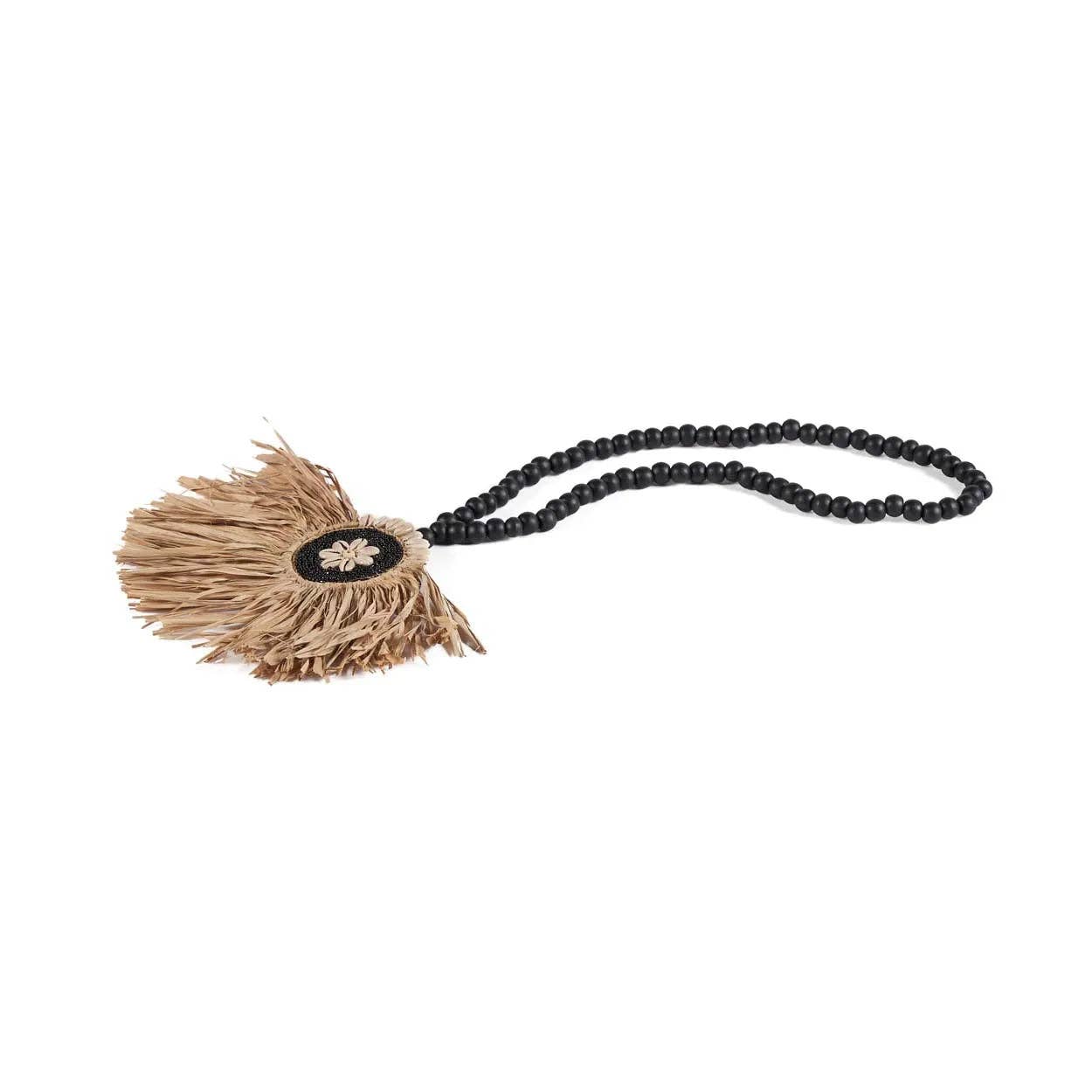 Raffia Mahkota Tofs - Naturlig Svart