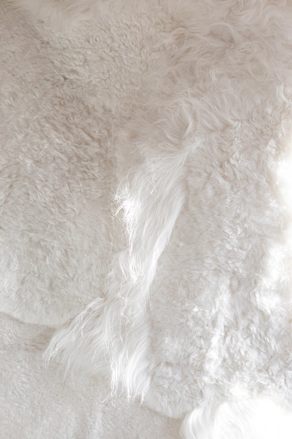 Melange fårskinnsmatta | Vit 180 × 120 cm