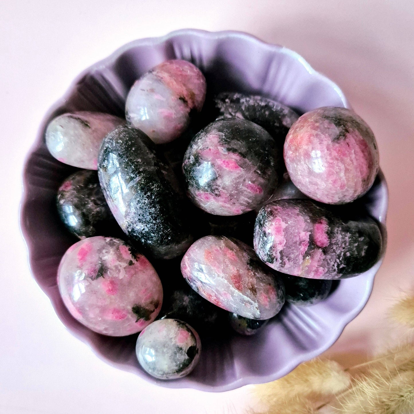 Rhodonit Handstenar (5-7 cm) Trumlad Sten