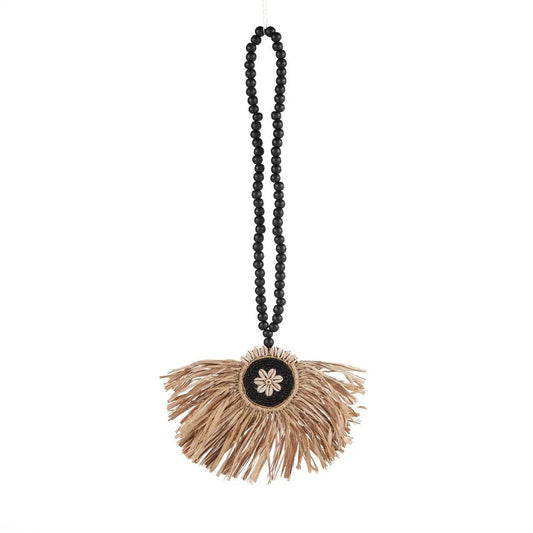 Raffia Mahkota Tofs - Naturlig Svart