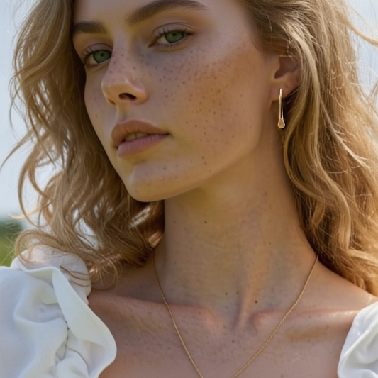 Droppen Mini Diamant Örhängen 18K Roséguld