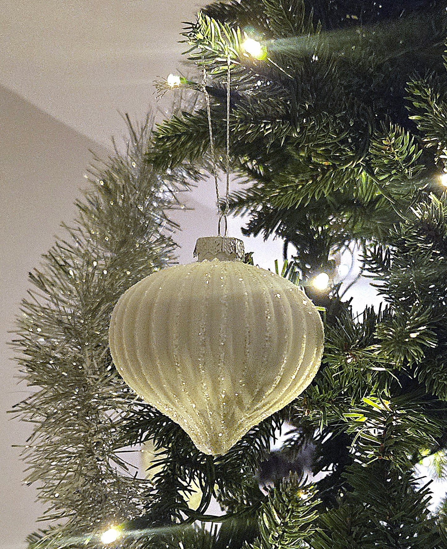 Julkula New York vit ränder 8cm