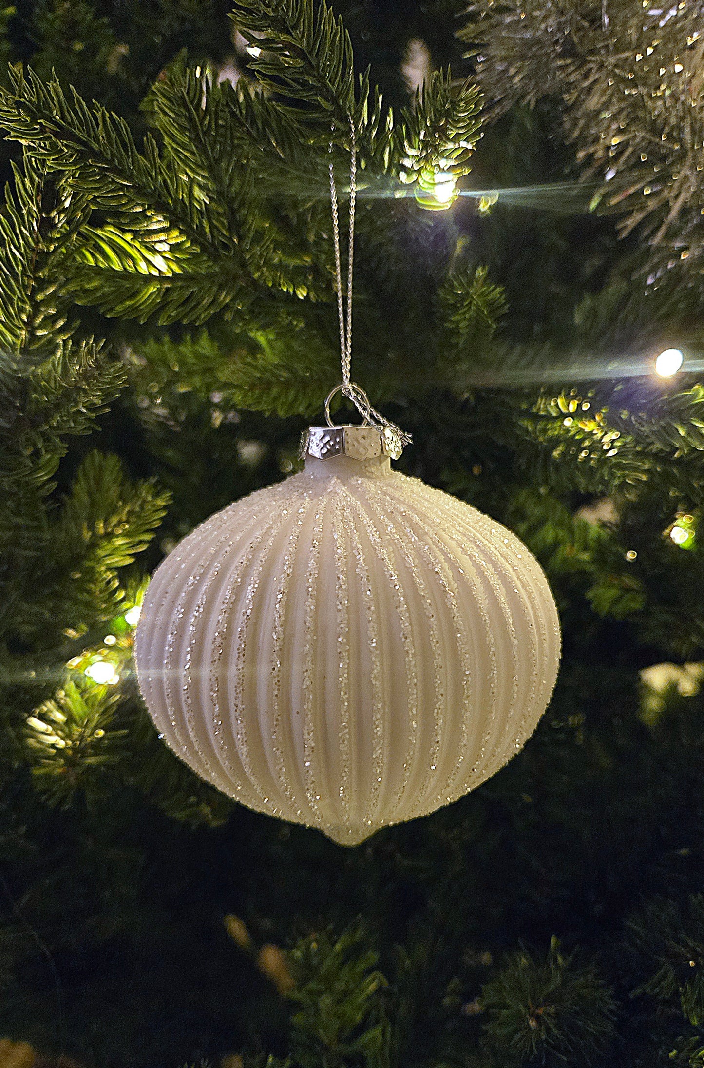 Julkula New York vit ränder 10cm