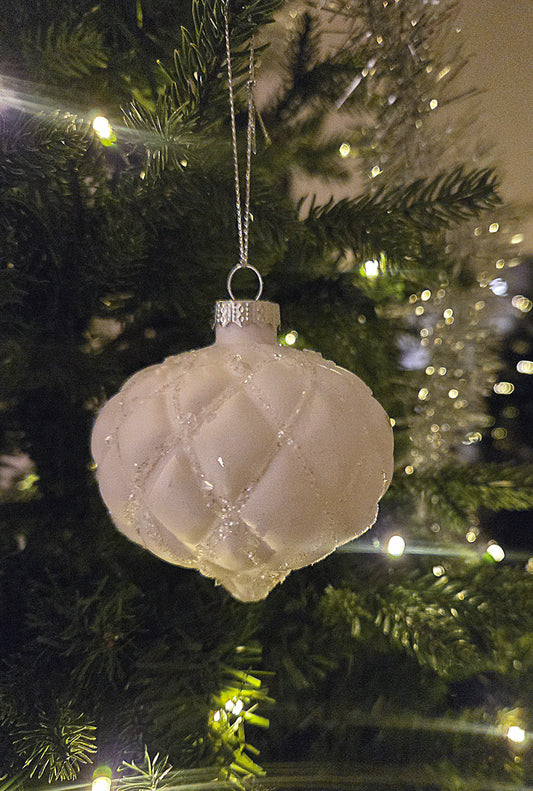 Julkula New York vit rutmönster 10cm