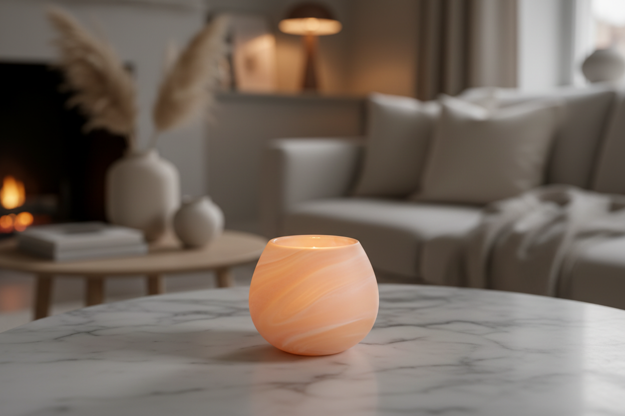 SWIRL Glas Votive Peach
